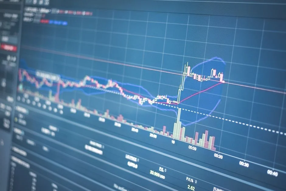 Ilustrasi grafik pasar saham yang menunjukkan penurunan, melambangkan kegagalan investasi AI.